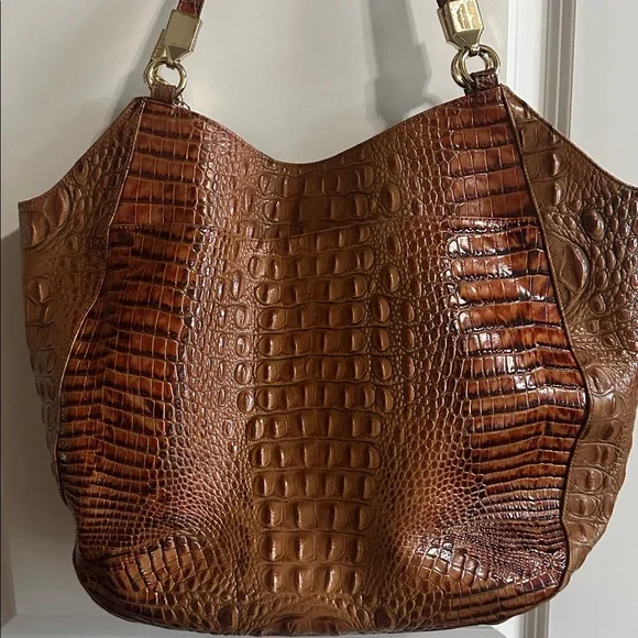 Brahmin Tan Croc-Embossed Leather Tote - Picture 6 of 9